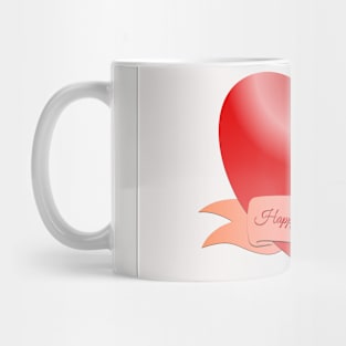 Happy Valentines' Day Text with Hearts Mug